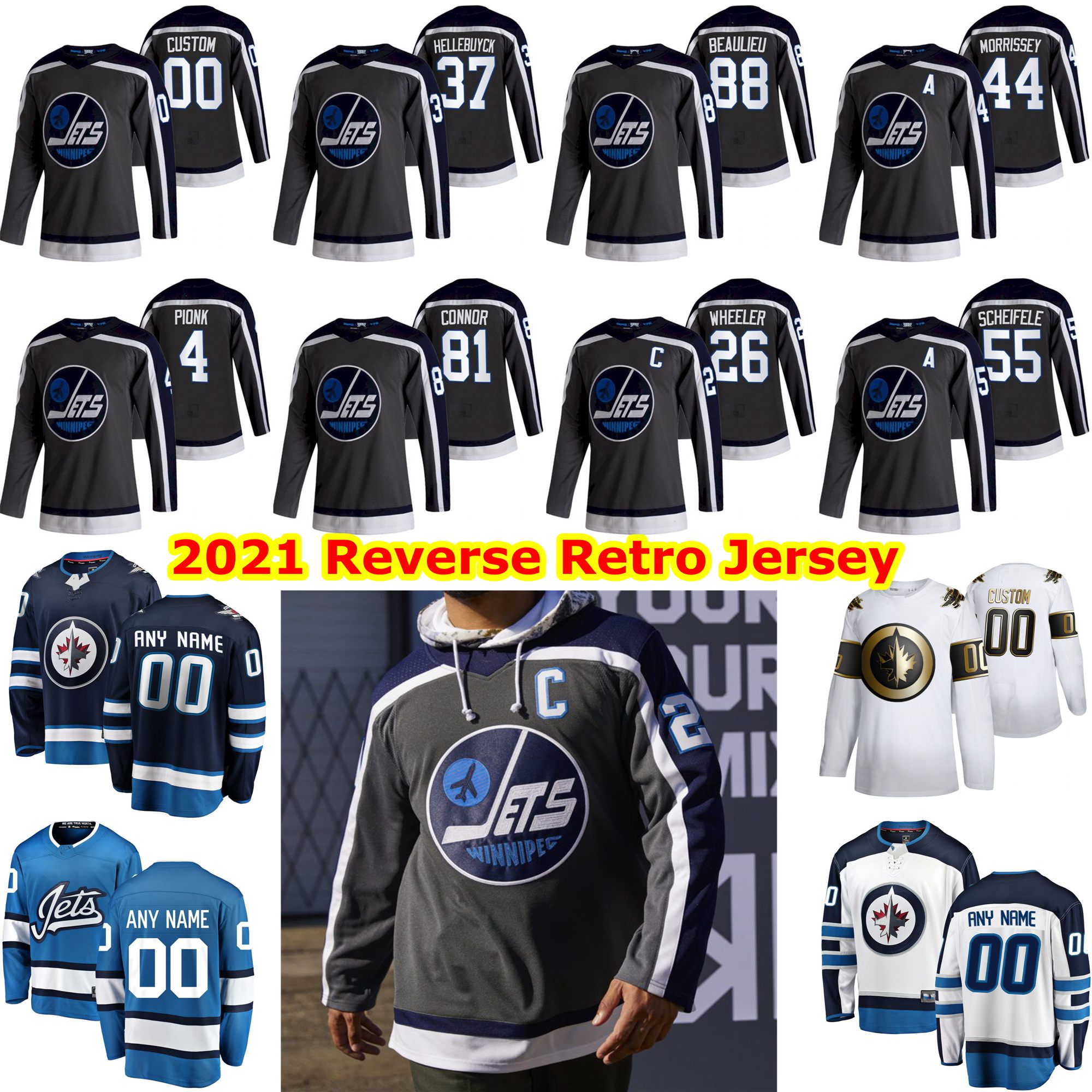 

Winnipeg Jets 2021 Reverse Retro 29 Patrik Laine Blake Wheeler Kyle Connor Dustin Byfuglien Mark Scheifele Hockey Jerseys Custom Stitched, Mens 2020-nhl-all-star-game-white