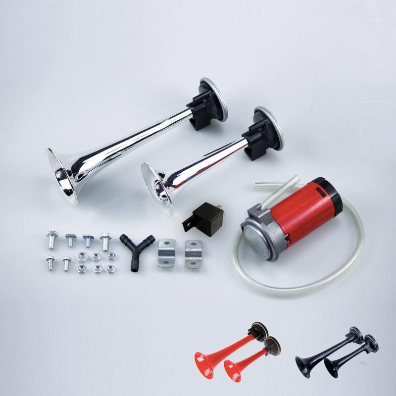 

Super Loud Dual Trumpet Air Horn Kit with 12V Air Compressor for motorcycle Boat Truck Train Car Vehicle Auto Accessories1