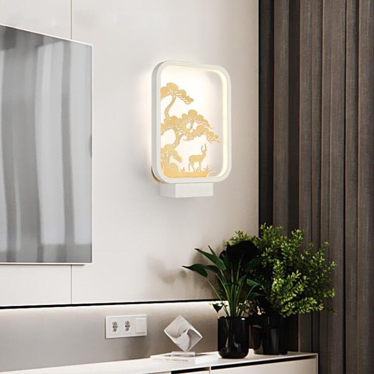 

Modern 17W LED Wall Light Fixture Acrylic Square Sconce Lamp SMD2835 Living Room White shell