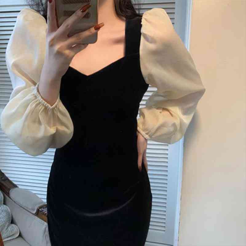 

woman dress summer dress spring retro vestido de mujer, Black;gray