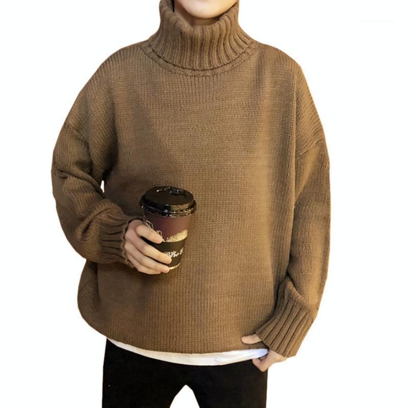 

Turtleneck Mens Wool Pullover Autumn Winter Warm Thick Comfortable Spacious Clothes Knitted Casual Male Sweater Drop Shipping1, Black