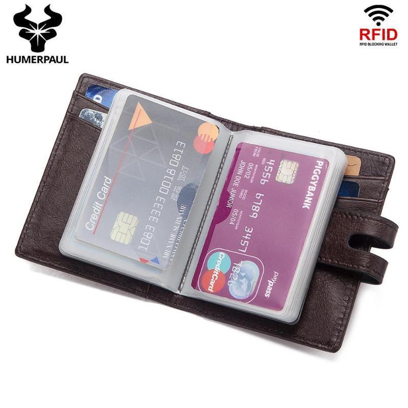 

Unisex RFID Cards Holder Top Layer Cow Leather Short Wallet Soft Purse1, Red