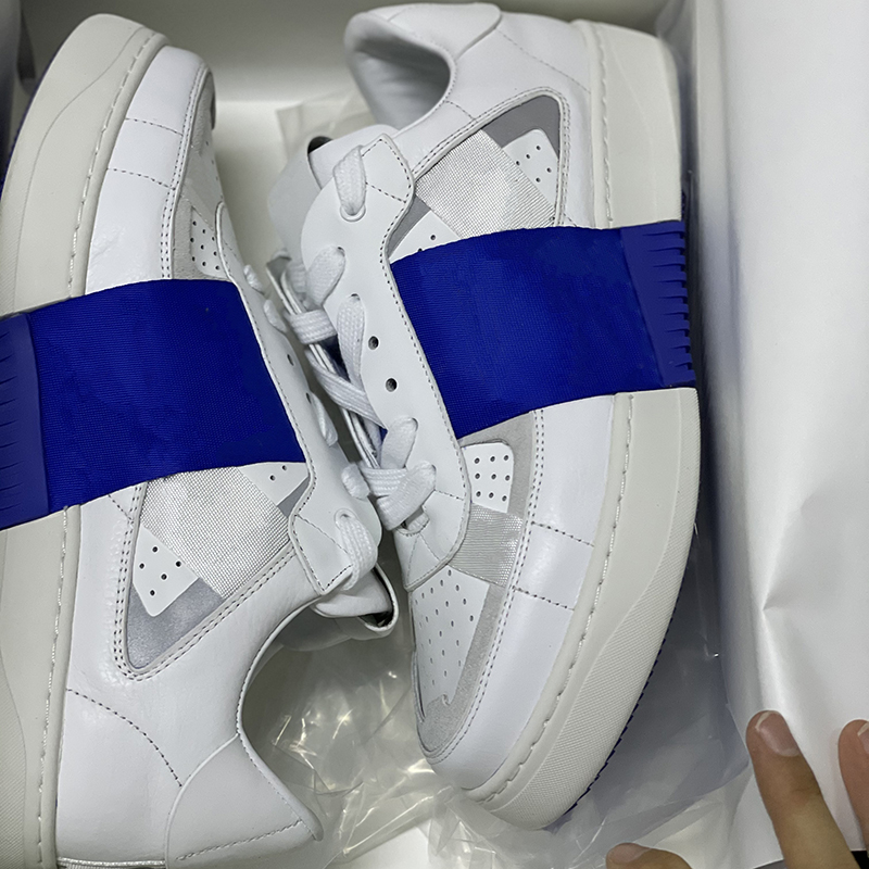 New VL7N Calfskin Sneakers For Men Women High Top Platform Trainers Low Top Casual Shoes Rubber Cupsole Best Quality With Box 265
