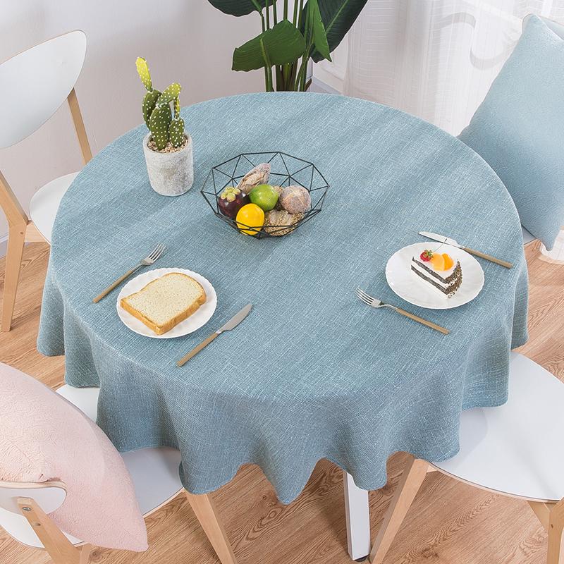 

Cotton Linen Table Cloth Round Wedding Party Table Cover Nordic Coffee Tablecloths Home Kitchen Decor, 02