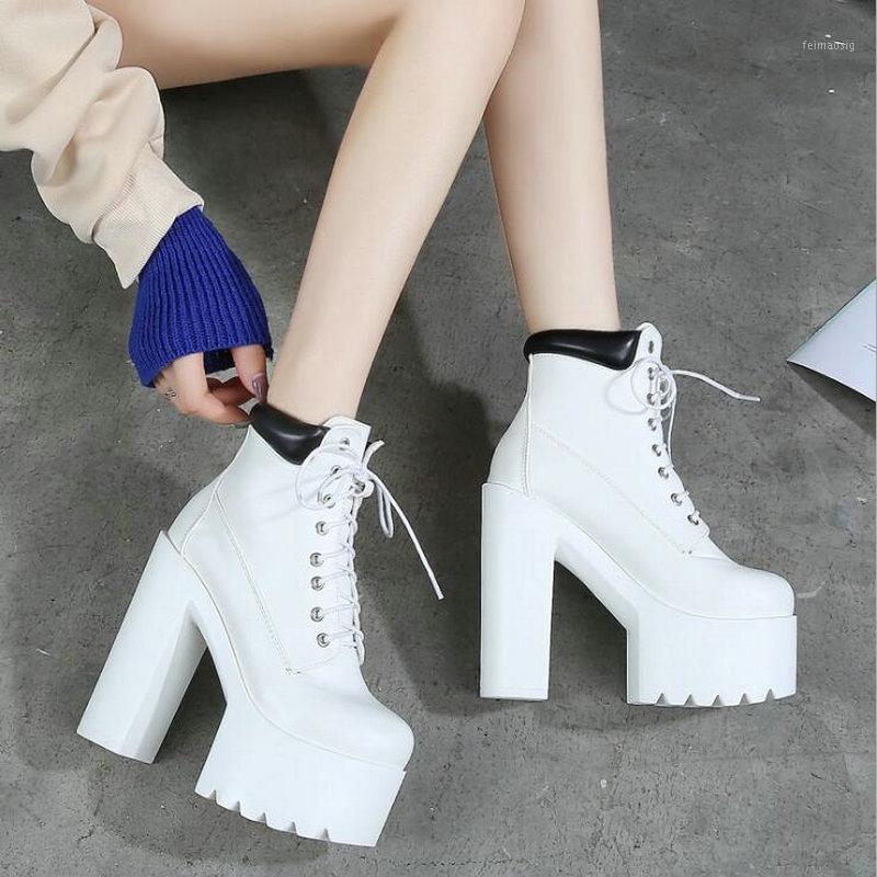 

Ladies round Toe Thick Heel Shoes Boots Sexy Women Ankle Boots heel High Heels 14cm Platform Motorcycle A64-071, A64-07 black
