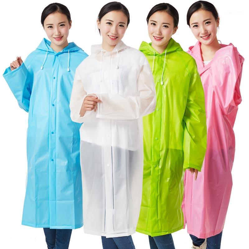 

QIAN Hooded EVA Rain Poncho Waterproof Raincoats Jacket for Men Women Adults Trench Coat Rain Gear Rainwear1