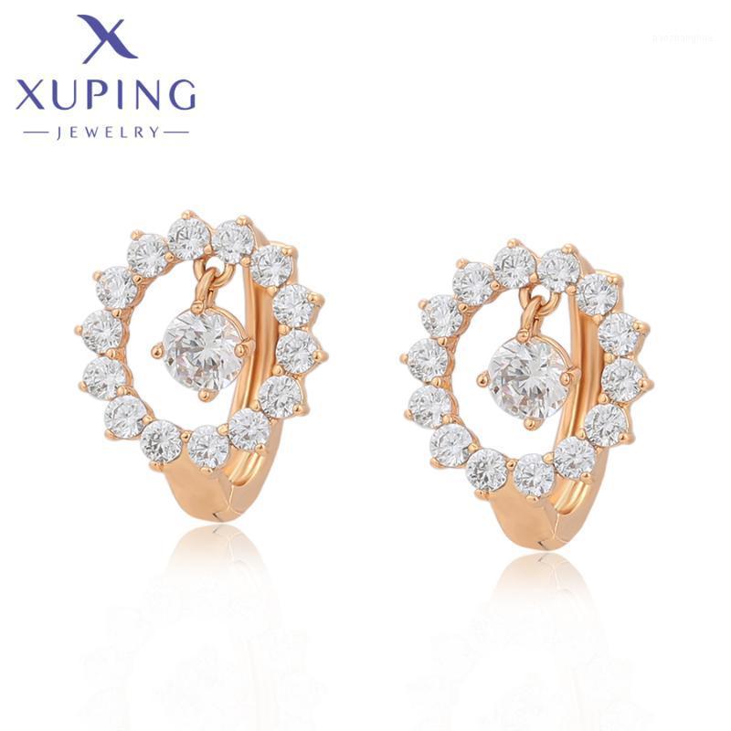 

Hoop & Huggie Xuping Jewelry Arrival Fashion Gold Color Earrings For Women Girl Christmas Gift S00140551, Golden;silver