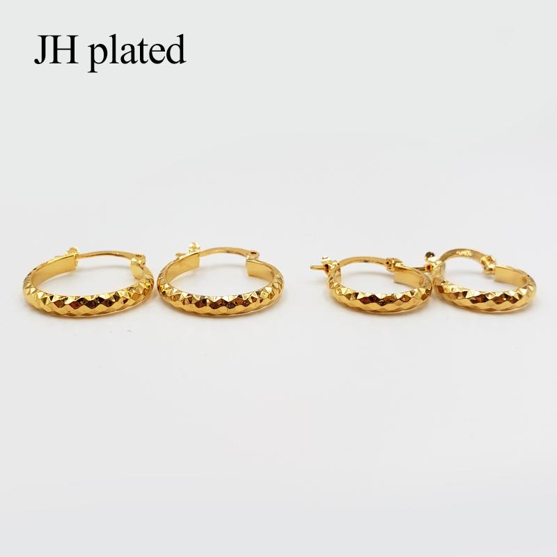 

JHplated 2020 fashion 24K smalll Gold Color Earrings for Women/Girls Jewelry Ethiopian Africa,Arabia,Middle East Best Gifts