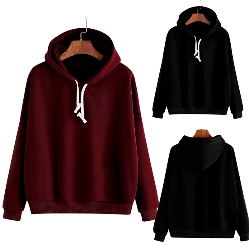 

Women Autumn Winter Sweatshirts Women's Gown With A Hood Hoodies Ladies Long Sleeve Casual O-Neck Hooded hoodies Pullover Y200915, Black