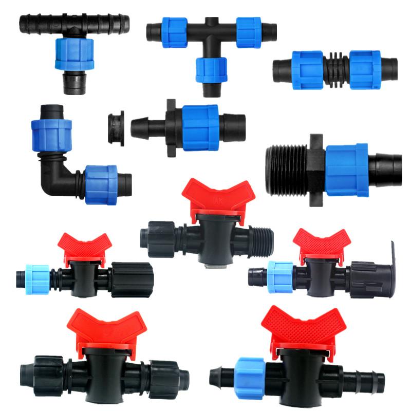 

Fast Shipping 5/8" Swivel Drip Tape Connector Mini-Valve Elbow Tee Starter End Plug Repair Coupler Watering Drip Fittings, K 20pcs