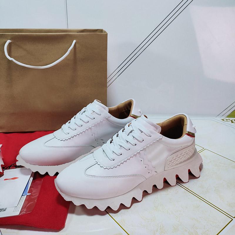 

2021 Top Red Bottom Casual Shoes Men Women Stylish Shoe All-match Krystal Spikes Sneakers Flat Leather Sneaker Luxury Fashion Trainers, Color 7