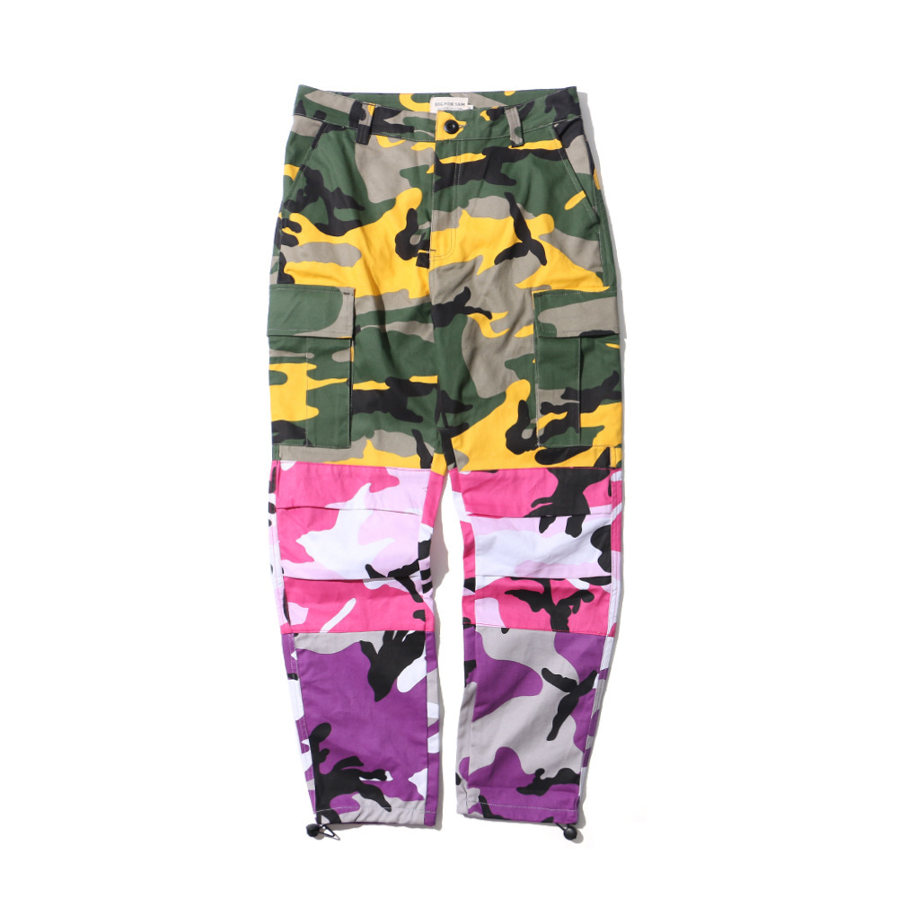 

2021 Men Cargo Camo Club Singer Patchwork Pants Women's Hip Hop Sweatpants Streetwear Corridors Vintage H9kl, Style c