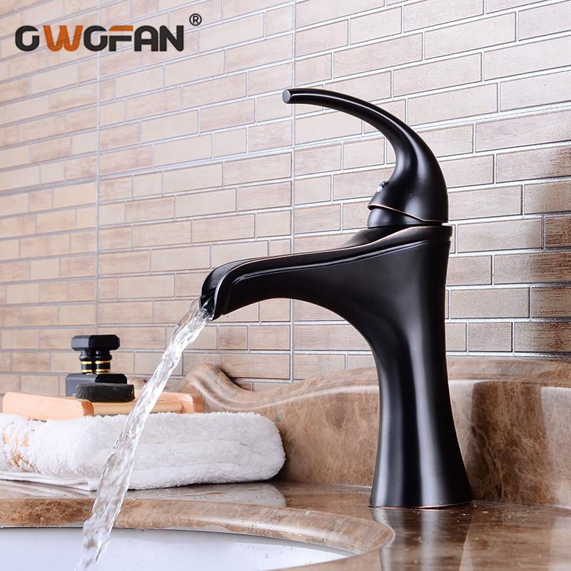 

Modern Style Basin Faucets Bathroom Faucet Deck Mounted Waterfall Single Hole Mixer Taps Both Cold and Hot Water Tap S79-407