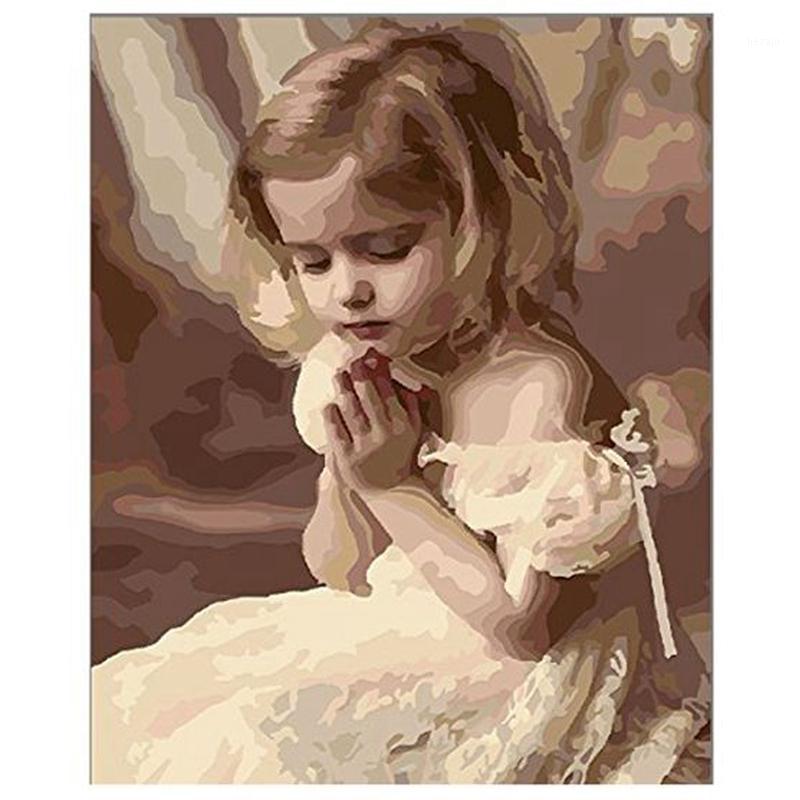 

Diy Oil Painting by Numbers, Paint by Number Kits - Pray Girl 16*20 inches - PBN Kit for Adults Girls Kids Christmas New Year Gi1