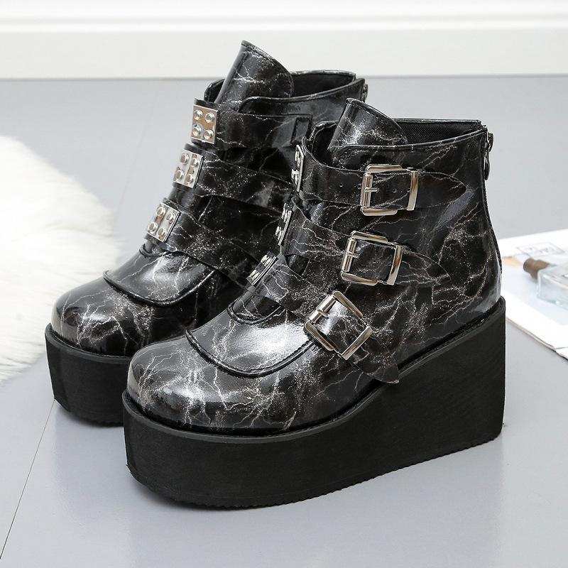 

Fashion New Women Boots Colorful Lace Up Ankle Boots for Women Winter Round Toe Platform Slip Ladies High Heel1, Red