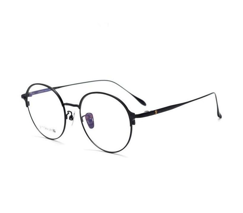 

Retro Unisex B-titanium Full Rim Optical Eyewear Roun FrameHigh Quality Clear Lens Goggle Gold Black Myopia Eyewear Spectacle