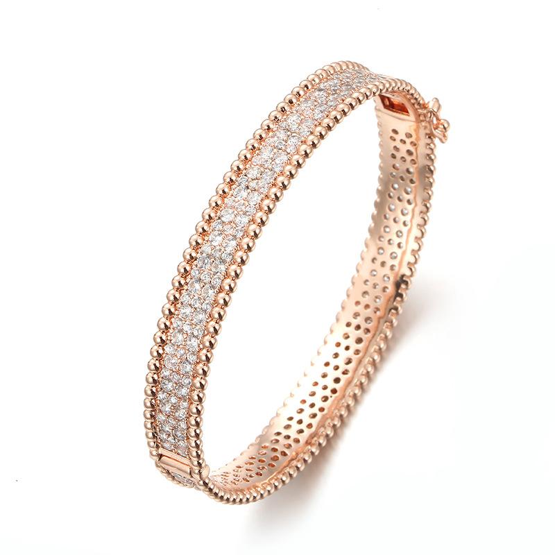 

Trendy Clamper CZ Bracelet RB61573 Jewelry Woment Elegant Bangle Gold Silver Plated