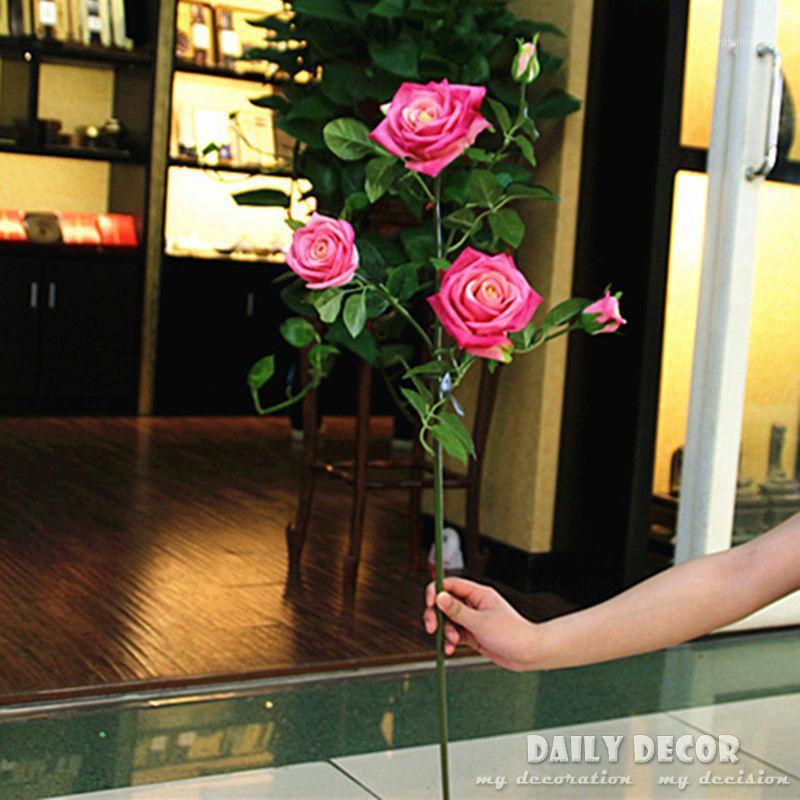 

High simulation real touch 5 heads artificial rose flowers wedding decorative Moisturizing long stem hand felt roses wholesale1, Mixed