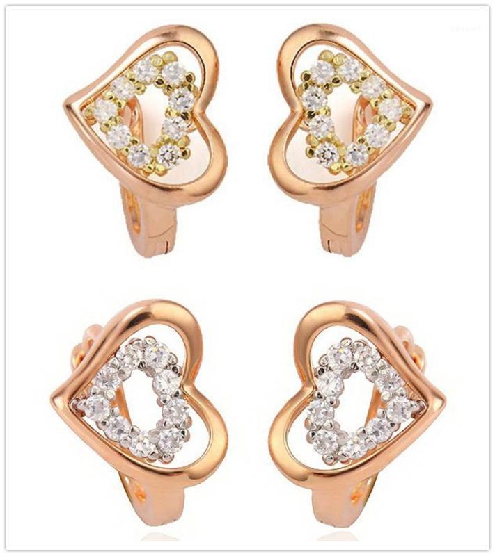 

Charm INALIS Double-Hearts Shaped CZ Hoop Earrings For Women Gift With 1 Circle Of 1MM Grade + Cubic Zirconia Crystal Earring I02801