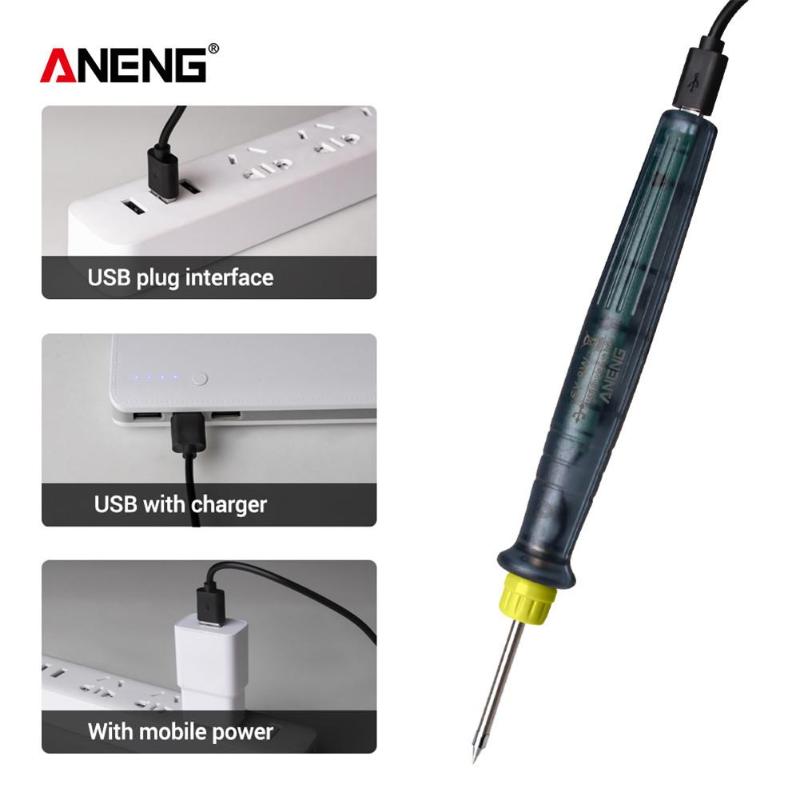 

LT002 USB Adjustable Temperature Electric Soldering Iron 5V DC/8W Welding Solder Rework Station Heat Pencil Repair Tools