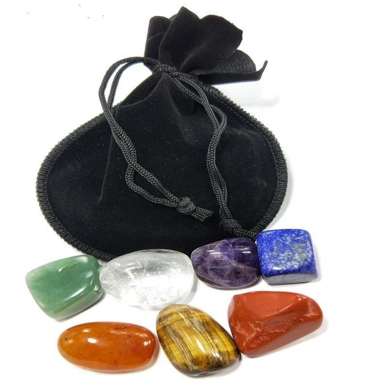 

10set Natural Crystal Chakra Stone 7pcs Set Natural Stones Palm Reiki Healing Crystals Gemstones Home Decoration Accessories