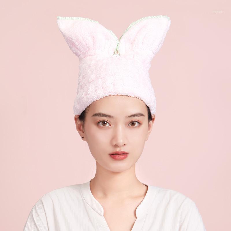 

Bath Coral Fleece Hair Turban Quickly Dry Hair Hat Wrapped Towel Bathing Cap Ears Dry Cap1