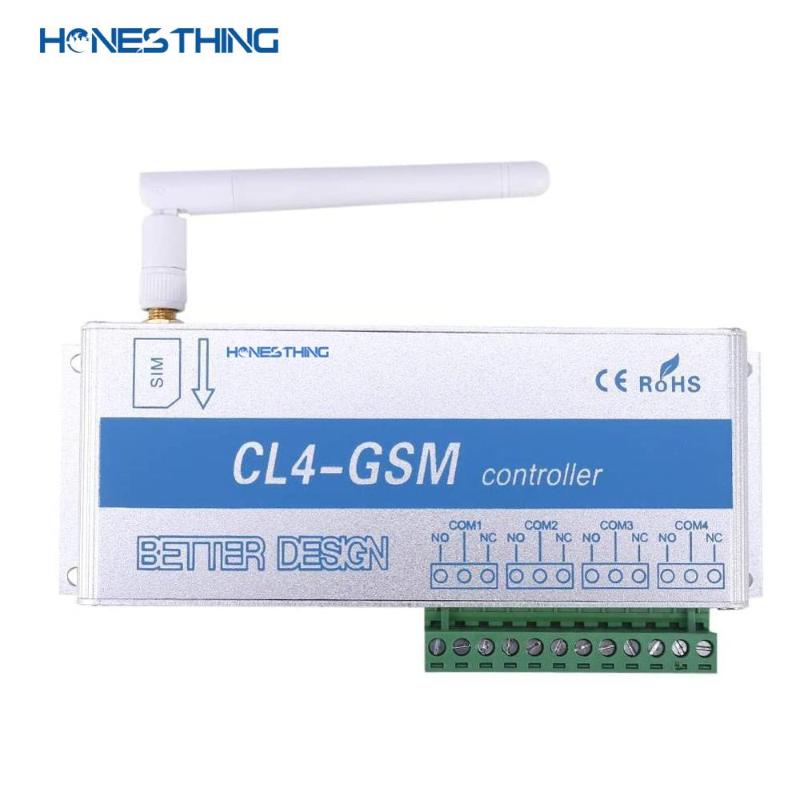 

HonesThing GSM SMS Remote Switch Controller 4 Channel Relay Output Garage Gate Operate by Free Phone Call APP CL4-GSM