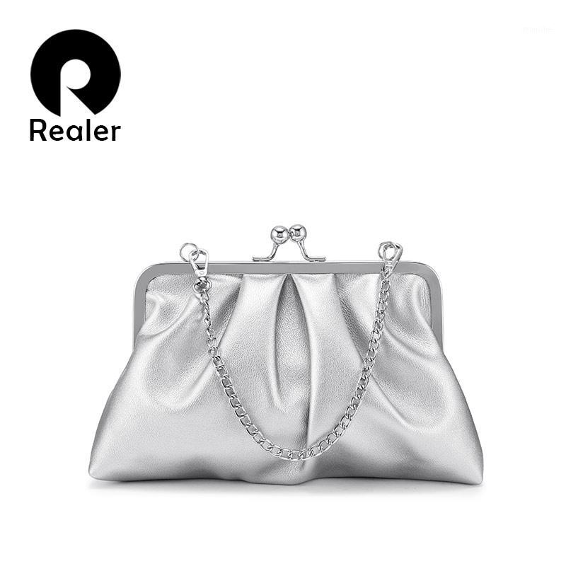 

REALER shoulder Bags for women 2020 female evening clutch crossbody bag for party small ladies purses and handbags chain straps1, Black