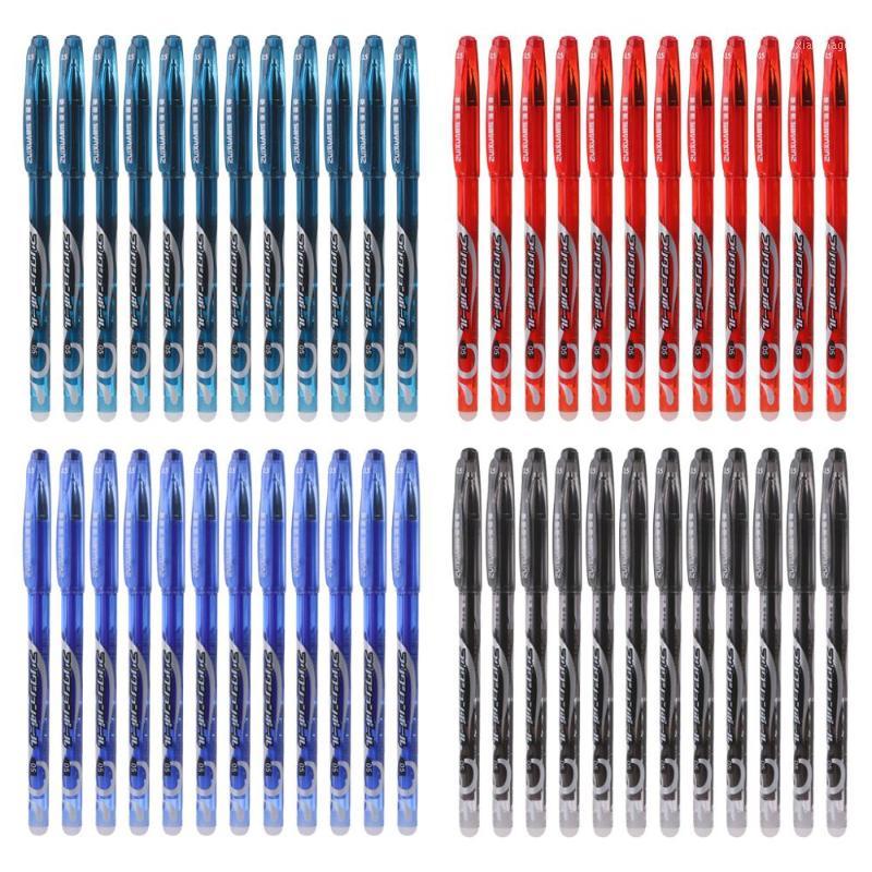 

12pcs 0.5mm Erasable Pen Red Blue Black Refill Gel Ink Pens Set School Office Supplies Stationery Student Kids Gift1