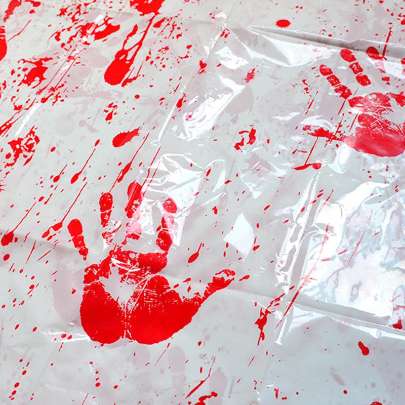 

Halloween Decoration Halloween Plastic Tablecloth Bleeding Palm Horror Props For Makeup Party Home Use Fashion, Bloody handprint