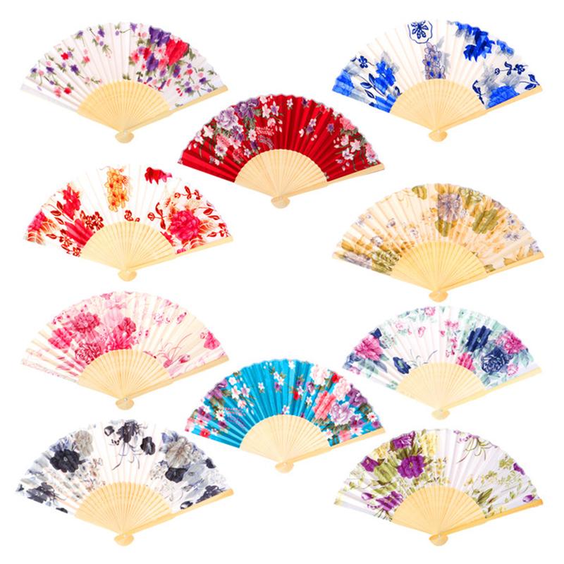 

Bamboo Silk Fan Chinese Japanese Style Folding Fan Wedding Art Gifts
