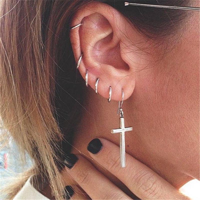 

AOMU 2021 New S925 Minimalist Thin Round Circle Ear Bone Small Hoop Earrings for Couple Daily Jewelry Gifts