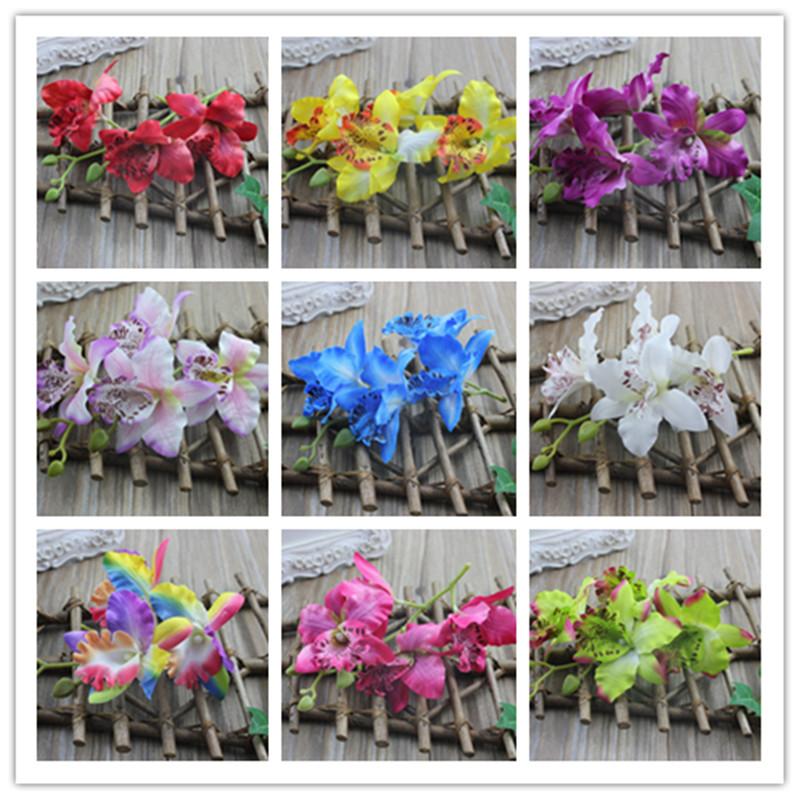 

1pcs Wedding Phalaenopsis Butterfly Moth Orchid Fake Orchids Flower for home Centerpieces Decorative Artificial Flowers, Sky blue