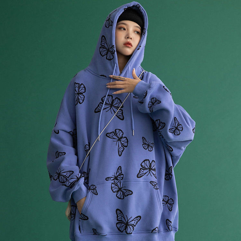 

2021 New Female Fall Fashion Long Women's Oversize Tops Loose Hip Hoodies E0BT, Dark grey