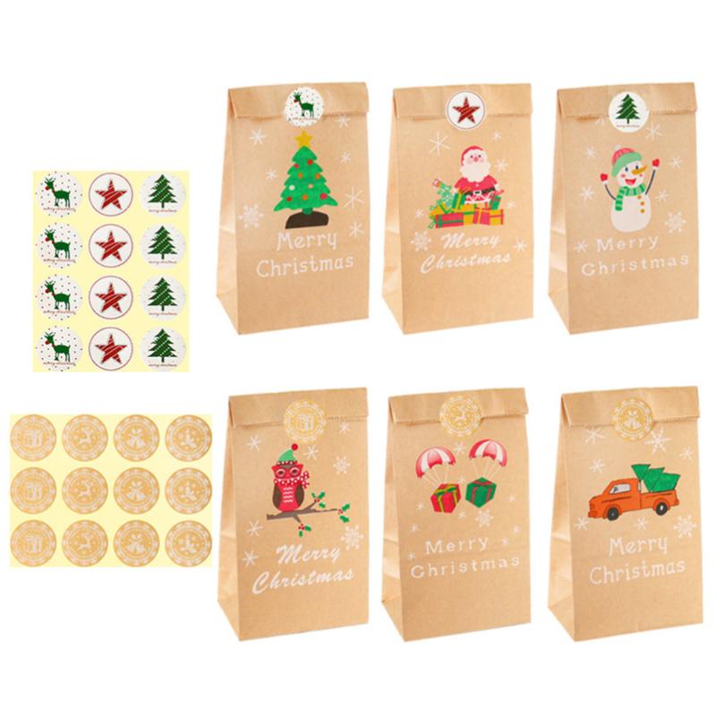 

12 Sets of Candy Paper Bags Present Candy Bags Paper for Christmas