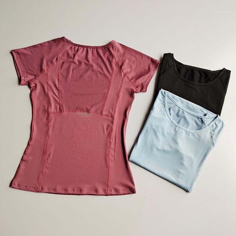 

Women Summer T Shirts Slim Sports Fitness Yoga Short Sleeve Yoga Top Mesh Womens Gym Shirt Sport Wear1, Blue