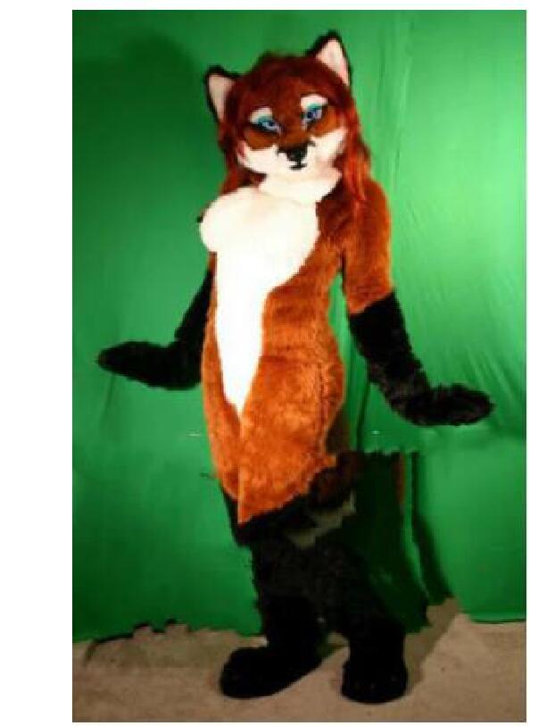 

2019 Hot sale Fox Mascot Costume Fursuit Suit Halloween Adults Parade, As pic