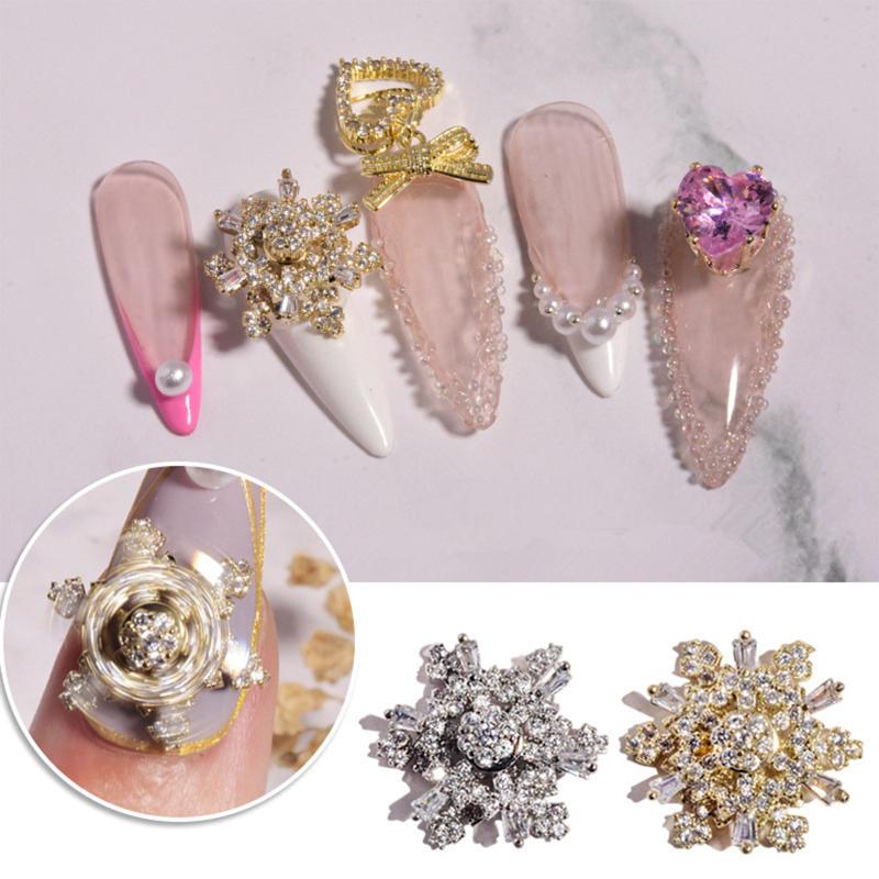 

1 Pcs Rotatable Luxury Zircon 3D Nail Art Rhinestone Decoration Diamond Crystal Spin Nails DIY Manicure Accessories