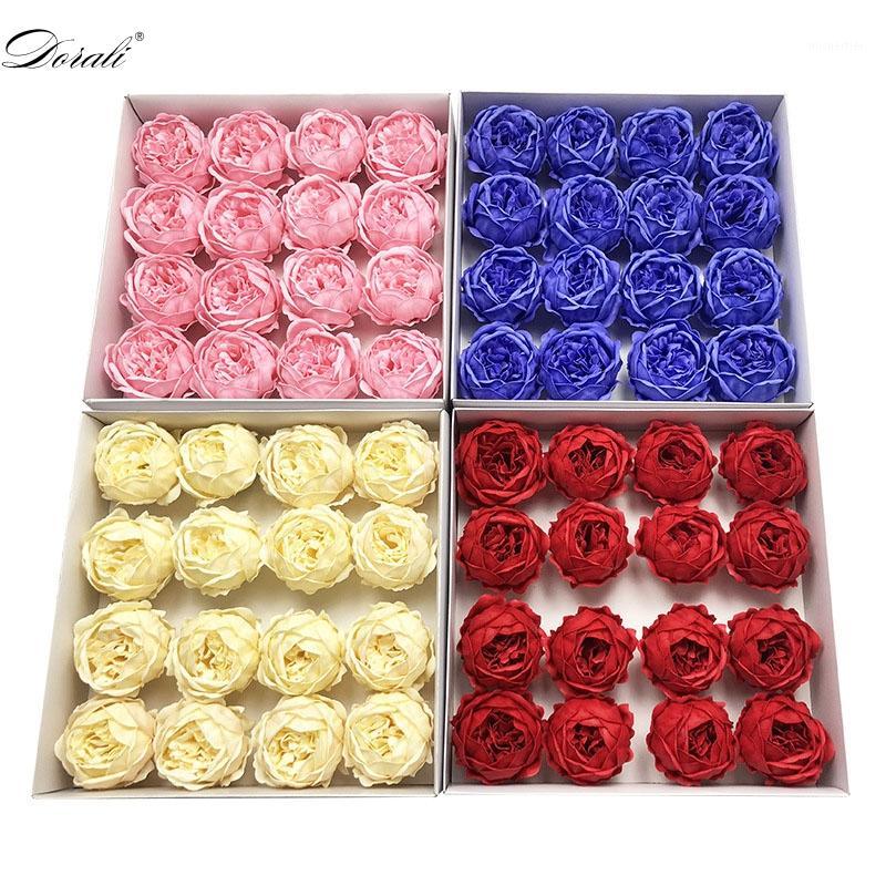 

16pcs/box 8CM Soap Peony Artificial Rose Flower Head Soap Flower Head for Valentine's Day Gift Love Gift DIY Wedding Home Decor1, Blue