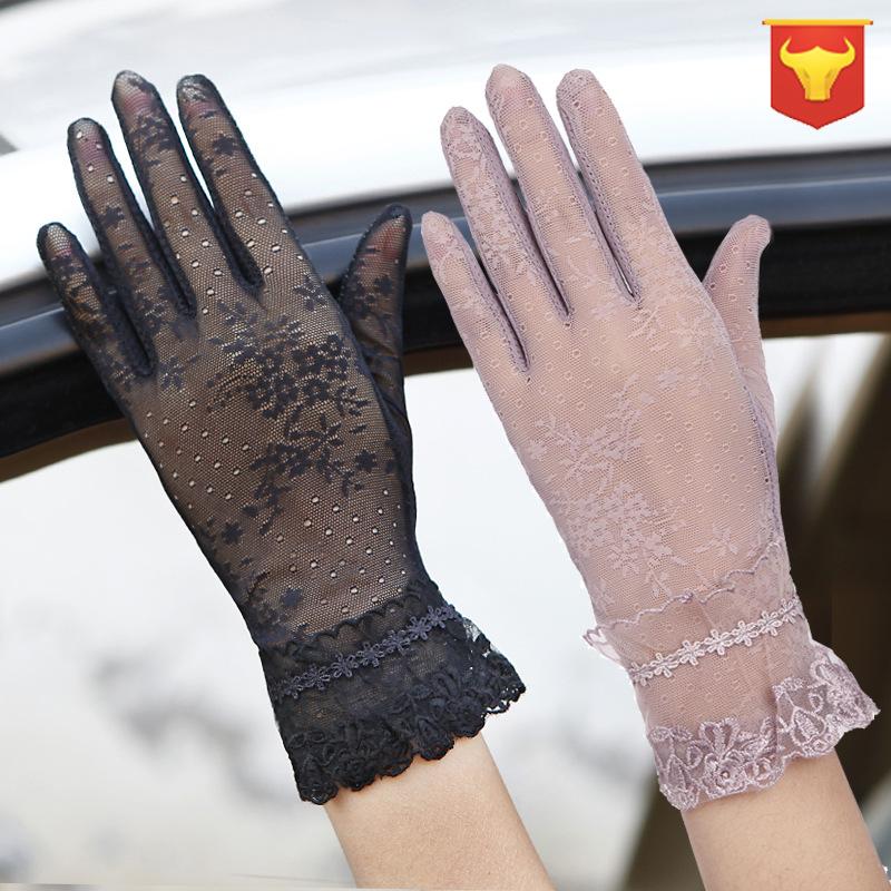

Five Fingers Gloves Sunscreen Women's Thin Touch Screen Anti-UV Mesh Sexy For Women Goth