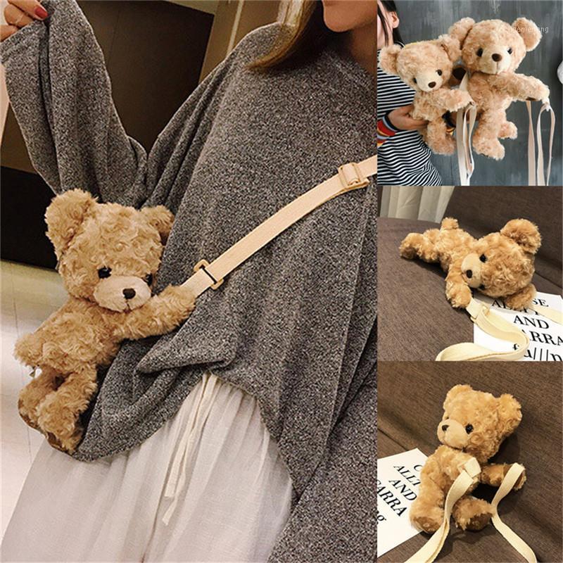 

NOENNAME_NULL Cute Girls Cute Smile Bear Soft Plush Doll Lolita Handbag Animal Shoulder Bag1, Large