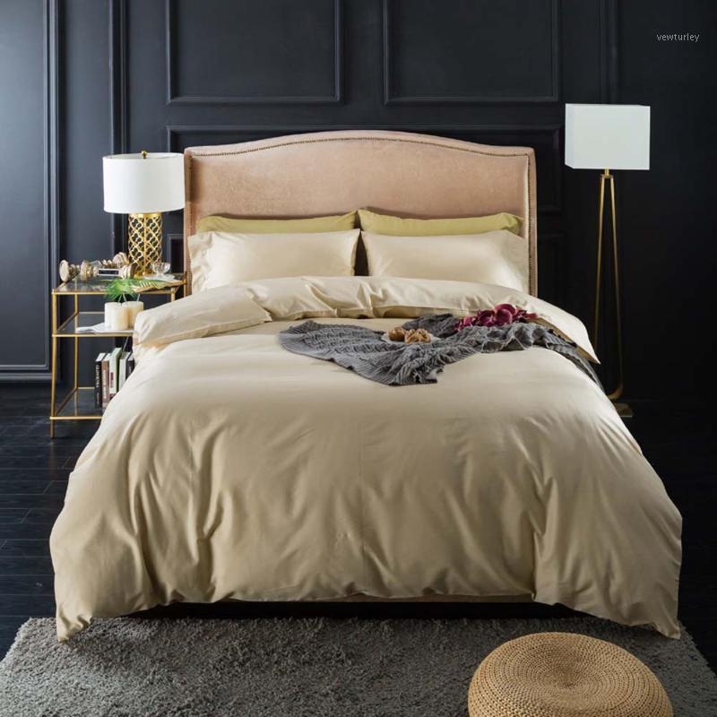 

Svetanya Plain Egyptian Cotton Linens  Queen King Size Bedding Set Family Set Quilt Cover Flat Fitted Sheet Pillowcase1, 610016