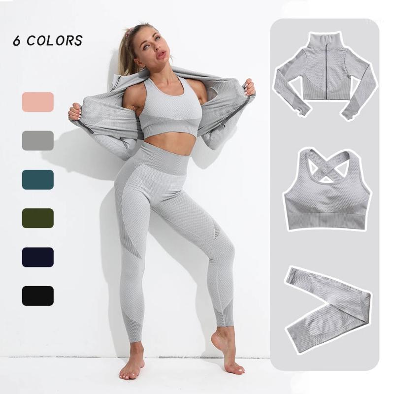 

Women Sportwear Sport Outfit for Woman Fitness Suit Gym Clothing Seamless Yoga Set Workout Clothes Long Sleeve + Gym Leggings1, Bra pants grey