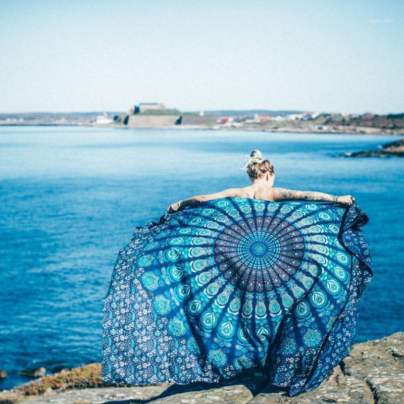 

Large Mandala Tapestry Wall Hanging Bohemian Beach Towel Polyester Thin Blanket Yoga Shawl Mat Sofa Blanket1
