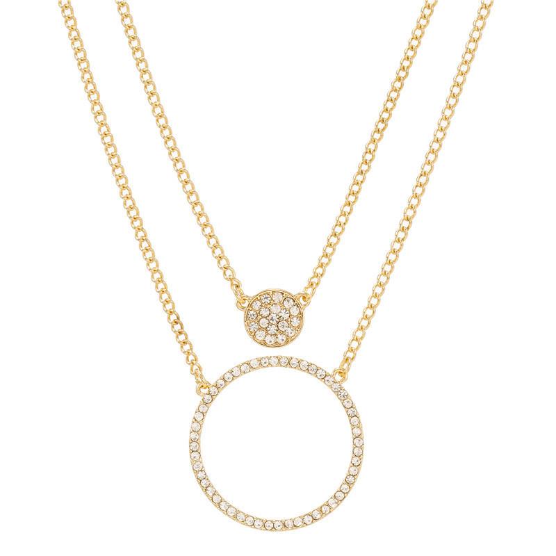 

Boho Round Pendant Necklace for Women Long Chain Crystal Round Multilayer Choker Necklace Collares Wedding Jewelry