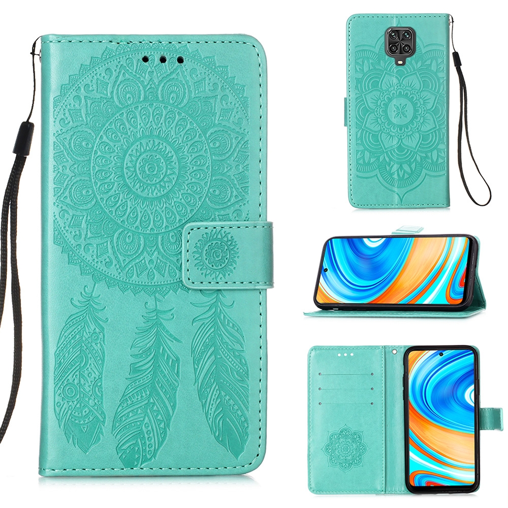 

For Xiaomi Redmi Note 9 Pro Max Dream Catcher Printing Horizontal Flip Leather Case with Holder Card Slots Wallet Lanyard