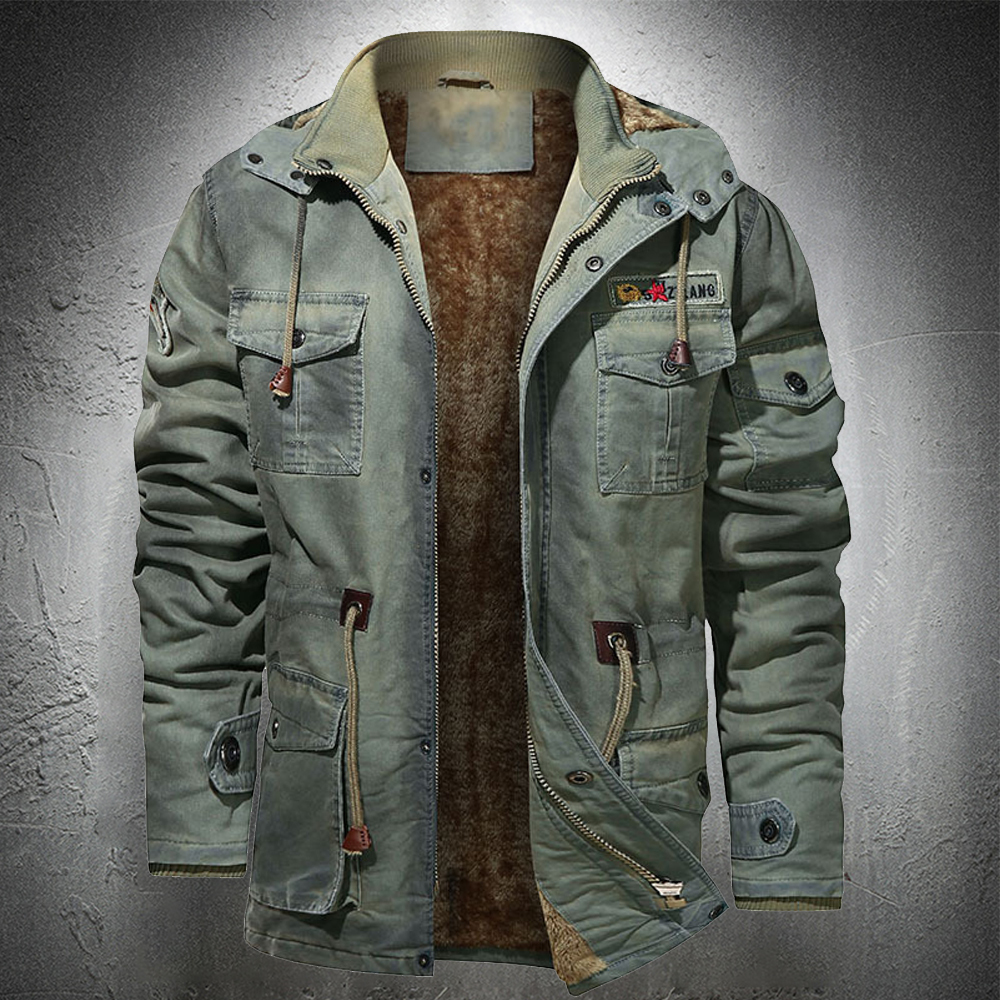 

Men's winter quilted cotton jacket new tactical arrival thicken coat parka vintage fashion design, Grey 0