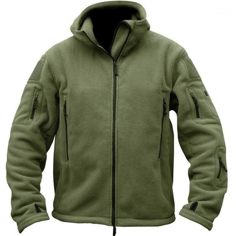 

New Tactical Outdoor Soft Fleece Jacket Men Army Sportswear Thermal Sports Hooded Sportswear Double-Faced Fleece Jacket1, Armygreen