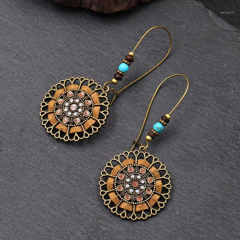 

Dangle & Chandelier Summer Flower Hollow Earrings Ladies Jewelry Women's Ethnic Retro Dreamcatcher Copper Bijoux1