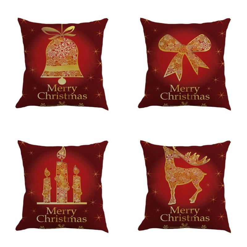 

45x45cm Cartoon Santa Claus Elk Christmas Pillowcase 2021 Christmas Decor for Home Merry Ornament Navidad Xmas Gifts